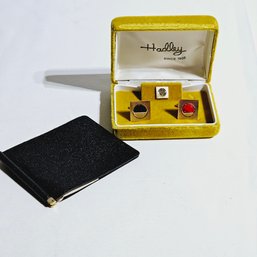 Artdeco Hadley Cuff Link Set And Lord Buxton Men's Wallet #165