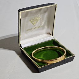 Beautiful Gold Filled RGP Hinged Bangle Bracelet Germany #178