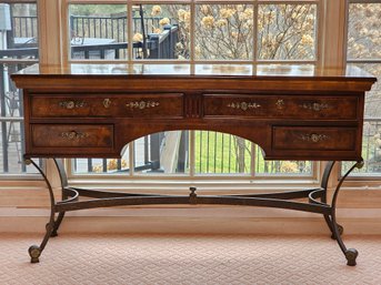 Stanley Furniture Walnut And Wrought Iron Italian Neoclassical Buffet #14