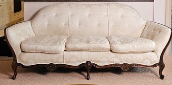 Beautiful French Provincial Walnut Framed Sofa #15