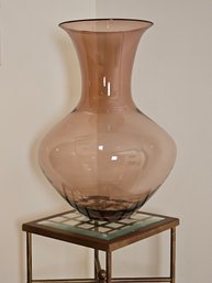 Large 18.25' Tall Hand Blown Pink Vase #40