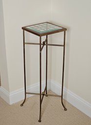 Vintage Metal And Glass Table Floor Stand 32 X 11 #41