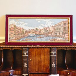 11 X 23 Italian Scenery Woven Tapestry In A Beautiful Velvet Frame #65