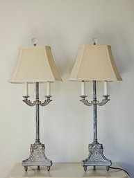 Pair Of Empire Style Table Lamps 30' Tall  #20