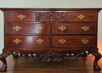 George III Style Mahogany Chest Of Drawers On Claw And Ball Feet #86