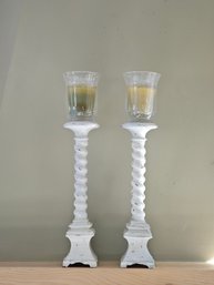 Pair Of Vintage Candle Holders For Pillar Candles #106