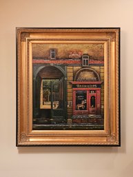 32 X 27 Painting Of An Antiques Shop In Paris In A Beautiful Gold Leaf Wood Frame  #109