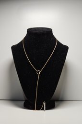 Designer PG 14K Solid Gold And Diamond Lariat Pendant Necklace 22' 5  Gr #180