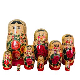 Collectible Vintage Russian Matryoshka Wooden Nesting Dolls  #2