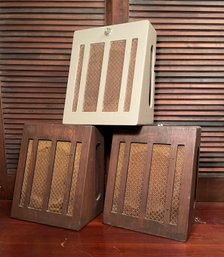 Lot Of 3 Vintage Stromberg Carlson Wall Speakers In Wood Cabinet #57