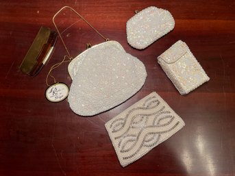 Gorgeous Brand New Hand Made Beaded Purses La Regale Created By Diga White Beaded & Sequined Purse And More 72