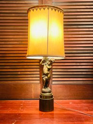 Beautiful Vintage Bronze Cherub Lamp #75