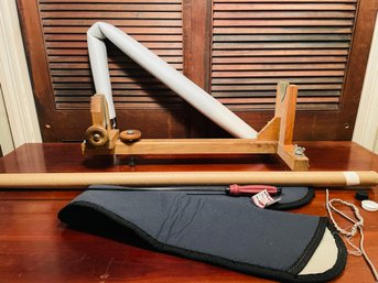 Tipton Deluxe Carbon Fiber Cleaning Rod, Two Long Gun Holsters And Wooden Shooting Gun Rest #83