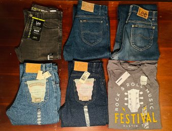 Lot Of Blue And Black Jeans And Brand New T-Shirt Size M #85