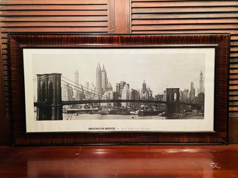 Large 23.5 X 45.5 Vintage Framed Brooklyn Bridge Panoramic Photo Print #86