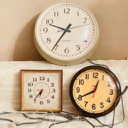 Lot Of 3 Vintage Wall Clocks #211