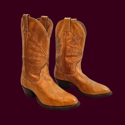 Genuine Leather Cowboy Boots Light Tan Color Fits Size 10 #181