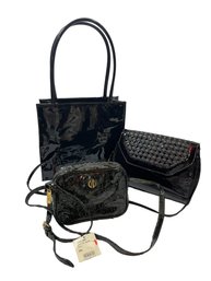 Brand New Vintage David Dart Bag And 2 Black Lacquer Handbags  #22