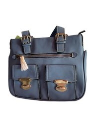 Brand New Blue Leather Everyday Handbag #5