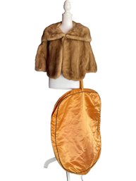 Vintage Autumn Haze EMBA Natural Brown Mink Fur Stole With Bag - Great Condition Approximate M