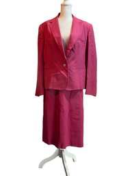 Vintage ILGWU Evan Picone Pink Skirt Suit Size 16