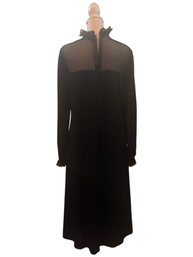 R & K Knits Black Dress From 70s