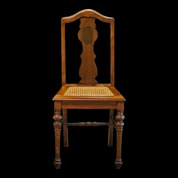 Antique Walnut Cane Seat Chair #112