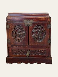 Antique Chinese Dynasty Handcarved Chest W/drawers #171