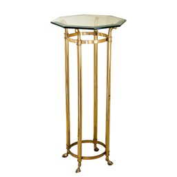 Labarge Hollywood Regency Brass And Glass Pedestal 35'H X 16'W #104