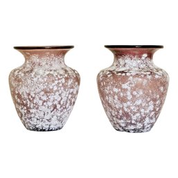 Lot Of 2 Beautiful Art Glass Vases #49
