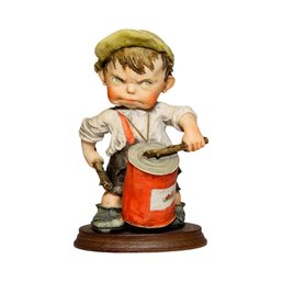 Signed Giuseppe Armani Gulliver's World Sculpture 'drummer Boy With The Drum Can'#39