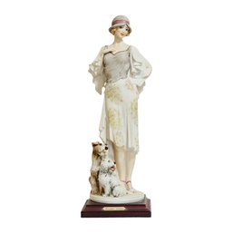 Signed Giuseppe Armani Sculpture Priscilla Lady With Dogs #17