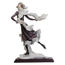 Signed Giuseppe Armani 'Skating Lady' Capodimonte Sculpture 15 Inch  #16