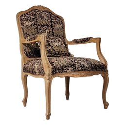Vintage French Louis XVI Style Floral Ornate Accent Chair #2