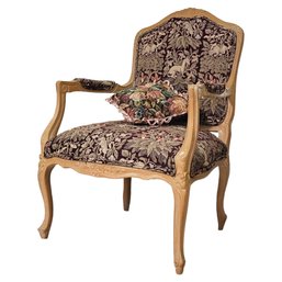 Vintage French Louis XVI Style Floral Ornate Accent Chair #3