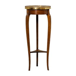 Baker Furniture Regency Mahogany And Brass Pedestal Plant Stand With Original Maker's Mark 28' Tall#13
