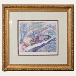 Barbara A. Wood Signed And Numbered Limited Edition 105/975 Lithograph Matted And Framed 20.5 X 20.5  #9