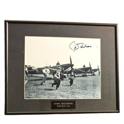 WWII Pilot John Freeborn Authentic Signed Photo With A Physical Certificate Of Authenticity On The Back #96