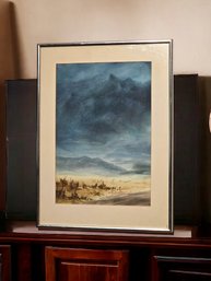 19 X 14 Original Watercolor Painting 'Big Sky'By J. Hintersteiner (American 1915-1995) Signed And Framed  #81
