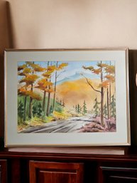 29 X 37 Original Watercolor Painting By J. Hintersteiner (American 1915-1995) Signed, Matted And Framed #85