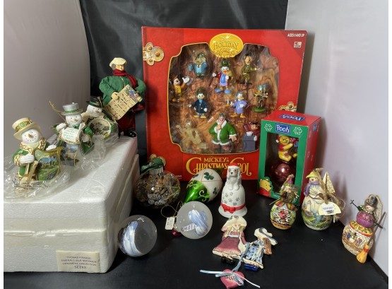 Beautiful Vintage Christmas Ornaments Includes Jim Shore Christmas Ornaments, Thomas Kinkade Snowman Ornaments