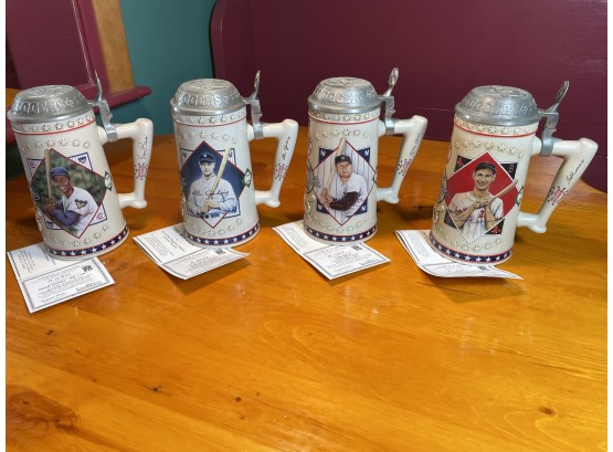 All Star Sluggers Baseball Beer Stein Collection. All With Certificates Of Authenticity And Serial Number