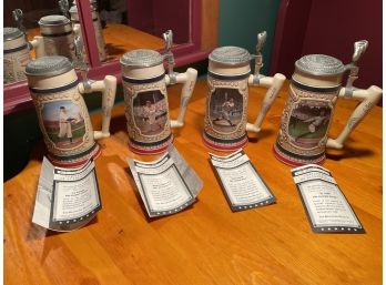 Four Beer Steins Signiture Series Legends Of Baseball. All With Certificates Of Authenticity And Serial Number