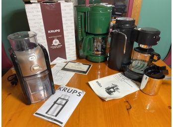Braun Espresso And Cappuccino Machine And 2 Krups Coffee Makers