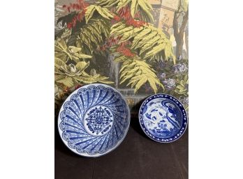 BOMBAY Chinese Blue & White Decorative Bowls In Excellent Condition