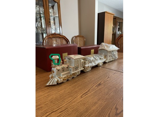 Lenox 'Holiday Junction' Train Engine With Wagon And Caboose