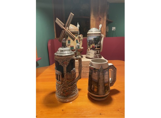 Rare Vintage Collectible Anniversary Beer Steins 4 In Lot