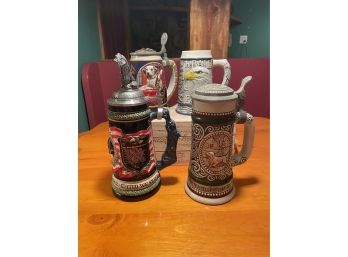 Rare Vintage Collectible Anniversary Beer Steins 4 In Lot