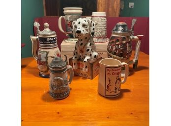 Rare Vintage Collectible Anniversary Beer Steins 7 In Lot