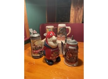 Vintage Collectible Anniversary Beer Steins 5 In Lot